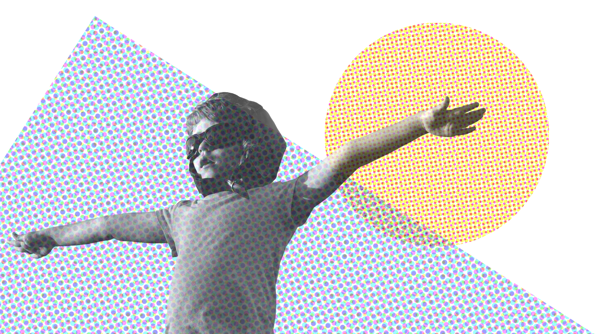 Imagen de un niño imitando a un avión. Diseño web StudioCreatura.
